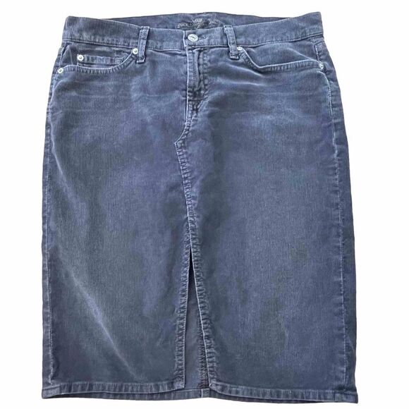 7 for all mankind ~ 5 pocket Grey Corduroy Skirt ~ size 31 - Picture 1 of 10